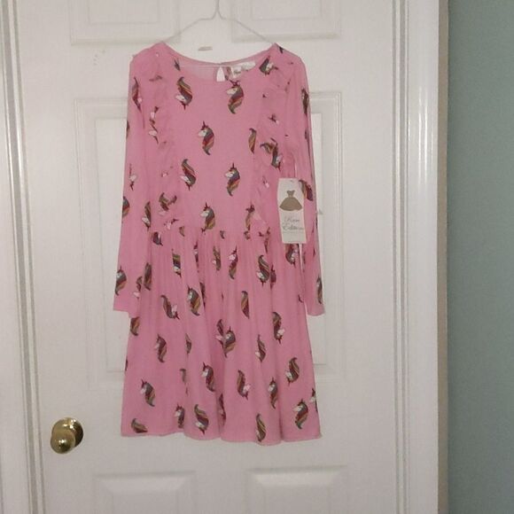 Rare Editions pink unicorn dress Sz 10 NWT - Picture 1 of 6